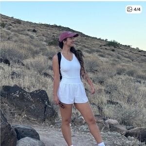 Athleta White Crossover Runsie Romper- NWT size M